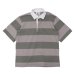 画像1: BARBARIAN（バーバリアン）Light Weight Rugby Collar Shirt S/S（ライトウェイト ラグビーカラーシャツS/S） ”3 Stripes" / Grey×Graphite（グレー×グラファイト） (1)