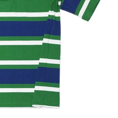 画像5: BARBARIAN（バーバリアン）Light Weight Rugby Collar Shirt S/S（ライトウェイト ラグビーカラーシャツS/S） ”Bold Soho Stripes" / Pine×White×Dark Ocean（ペイン×ホワイト×ダークオーシャン） 