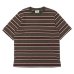 画像1: BARBARIAN（バーバリアン）Light Weight Crew Neck Shirt S/S（ライトウェイトクルーネックシャツS/S） ”Bcrs Stripes Repeat" / Moss×Harvard×V,Gold×Brown（グレー×グラファイト） (1)
