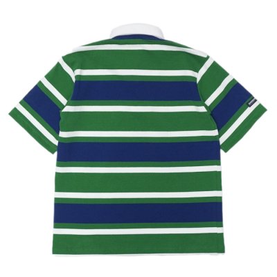 画像2: BARBARIAN（バーバリアン）Light Weight Rugby Collar Shirt S/S（ライトウェイト ラグビーカラーシャツS/S） ”Bold Soho Stripes" / Pine×White×Dark Ocean（ペイン×ホワイト×ダークオーシャン） 