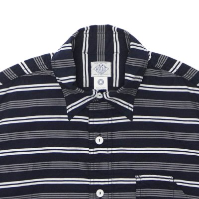 画像3: 【PointUp10%11/10迄】Post O'Alls（ポストオーバーオールズ）No,1 Shirt S/S（No,1シャツ S/S）"Holizontal Stripe" / Navy（ネイビー）