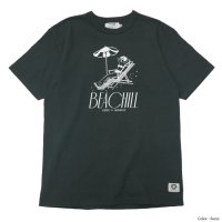 free rage（フリーレイジ）リサイクルコットンプリントTee"BEACHILL" / Sumi（スミクロ）※XLサイズのみ