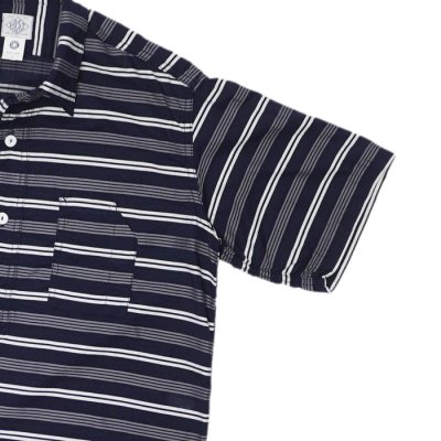 画像5: 【PointUp10%11/10迄】Post O'Alls（ポストオーバーオールズ）No,1 Shirt S/S（No,1シャツ S/S）"Holizontal Stripe" / Navy（ネイビー）