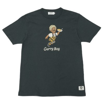 画像1: free rage（フリーレイジ）リサイクルコットンプリントTee"Curry Boy vol.2"/Sumi（スミクロ）