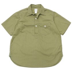 Post O'Alls（ポストオーバーオールズ）NAVY CUT SS（ネイビーカットSS）Seersucker / Olive（オリーブ）