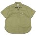 画像1: Post O'Alls（ポストオーバーオールズ）NAVY CUT SS（ネイビーカットSS）Seersucker / Olive（オリーブ） (1)