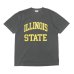 画像1: BARNS OUTFITTERS (バーンズアウトフィッターズ) Re:Producter S/S Print T-Shirt（リプロダクターS/SプリントTシャツ）”ILLINOIS＂/ Black（ブラック） (1)