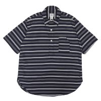 Post O'Alls（ポストオーバーオールズ）No,1 Shirt S/S（No,1シャツ S/S）"Holizontal Stripe" / Navy（ネイビー）