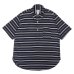 画像1: Post O'Alls（ポストオーバーオールズ）No,1 Shirt S/S（No,1シャツ S/S）"Holizontal Stripe" / Navy（ネイビー） (1)