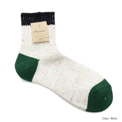 画像2: Mauna Kea（マウナケア）カラーネップ3面切替えソックス/Black（ブラック）・Navy（ネイビー）・Red（レッド）・Green（グリーン）・Gold（ゴールド）※3足までメール便発送可※
