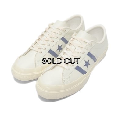 画像2: CONVERSE（コンバース）STAR&BARS（スター&バーズ）"US LEATHER" / Off White×Blue（オフホワイト×ブルー）