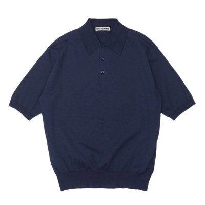画像1: KAPTAIN SUNSHINE（キャプテンサンシャイン）Cotton Knit Polo Shirt（コットンニットポロシャツ）/ Navy（ネイビー）