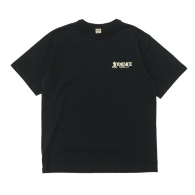 画像1: BARNS OUTFITTERS (バーンズアウトフィッターズ) Tough Neck S/S Print T-Shirt (タフネックプリントTシャツ) "YOSEMITE" / Black(ブラック)