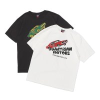 STUDIO D'ARTISAN（ステュディオ・ダ・ルチザン）吊り編みプリントTシャツ "DARTISAN MOTORS" / White（ホワイト）・Black（ブラック）