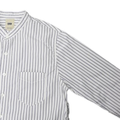 画像4: F.O.B FACTORY(エフオービーファクトリー)BAND COLLAR SHIRT(バンドカラーシャツ)"STRIPE" / White(ホワイト)