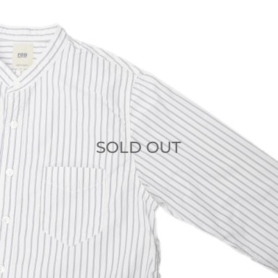 画像4: F.O.B FACTORY（エフオービーファクトリー）BAND COLLAR SHIRT（バンドカラーシャツ）"STRIPE" / White（ホワイト）
