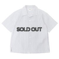 ＜30%OFF＞SERO（セロ）Short Sleeve Open Collar Shirt（ショートスリーブオープンカラーシャツ）"Seersucker" / Blue（ブルー）