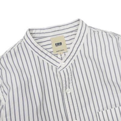 画像3: F.O.B FACTORY(エフオービーファクトリー)BAND COLLAR SHIRT(バンドカラーシャツ)"STRIPE" / White(ホワイト)