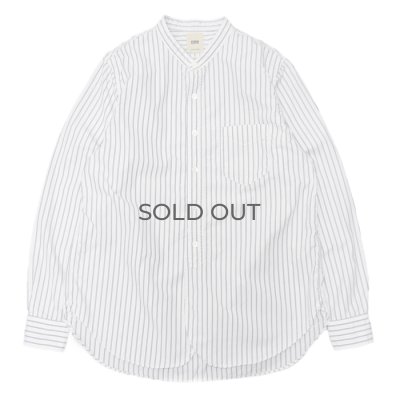画像1: F.O.B FACTORY（エフオービーファクトリー）BAND COLLAR SHIRT（バンドカラーシャツ）"STRIPE" / White（ホワイト）