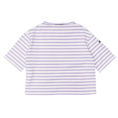 画像1: SAINT JAMES（セントジェームス）TEE LOOSE（五分袖ドロップショルダー）"Women” / NEIGE×LAILAS（ホワイト×ライラック）