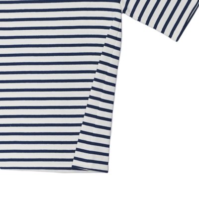 画像5: SAINT JAMES(セントジェームス)TEE LOOSE(五分袖ドロップショルダー)"BORDER" / ECUME×ENCRE(ナチュラル×ネイビー)