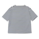 SAINT JAMES（セントジェームス）TEE LOOSE（五分袖ドロップショルダー）/ ECUME×ENCRE（ナチュラル×ネイビー）