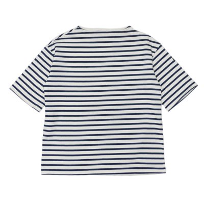 画像1: SAINT JAMES（セントジェームス）TEE LOOSE（五分袖ドロップショルダー）/ ECUME×ENCRE（ナチュラル×ネイビー）