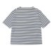 画像1: SAINT JAMES（セントジェームス）TEE LOOSE（五分袖ドロップショルダー）/ ECUME×ENCRE（ナチュラル×ネイビー） (1)