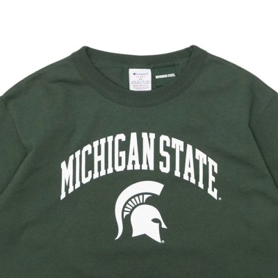 画像6: Champion(チャンピオン)"New" T1011 US Print T-Shirt(ティーテンイレブンUSプリントTシャツ)"MICHIGAN STATE・Made in USA" / White(ホワイト)・Moss Green(モスグリーン)