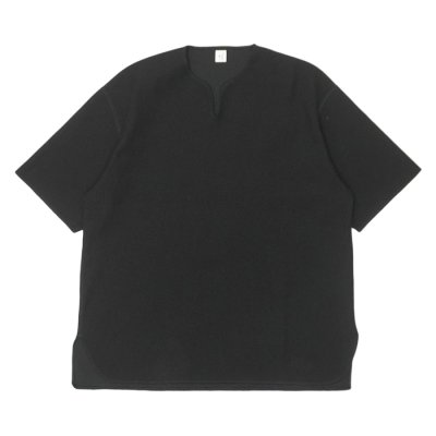 画像1: blurhms ROOTSTOCK（ブラームスルーツストック）Rough&Smooth Thermal Over-Neck（ラフ&スムースサーマルオーバーネックシャツ）/ Black（ブラック）