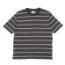 画像1: felco（フェルコ） S/S Crew Pocket Tee（S/SクルーポケットTシャツ）”CRESER STRIPE" / Deep Black-White×Burgundy Stripe（ダークブラック-ホワイト×バーガンディストライプ） (1)