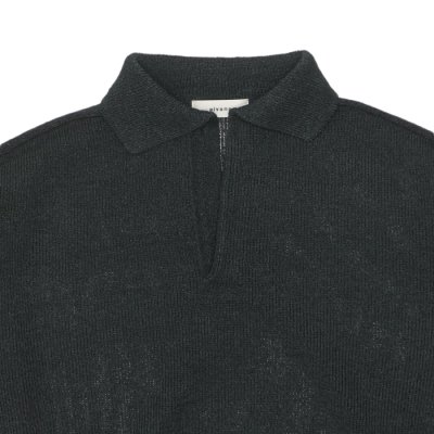 画像3: alvana（アルヴァナ）WASHI SKIPPER L/S KNIT（和紙スキッパーL/Sニット）/ Black（ブラック）