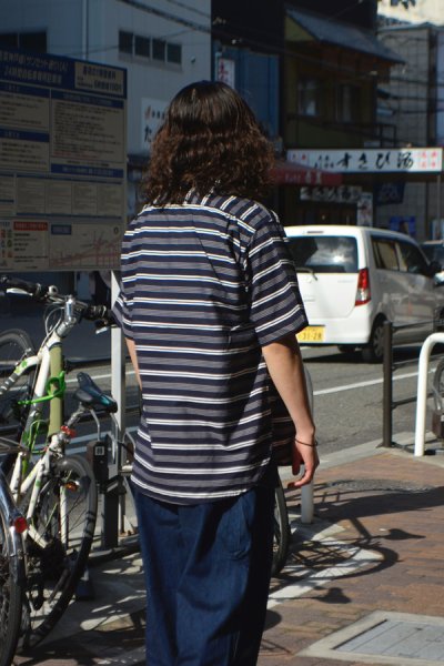 画像9: 【PointUp10%11/10迄】Post O'Alls（ポストオーバーオールズ）No,1 Shirt S/S（No,1シャツ S/S）"Holizontal Stripe" / Navy（ネイビー）