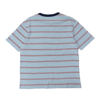 画像2: felco（フェルコ） S/S Crew Pocket Tee（S/SクルーポケットTシャツ）”CRESER STRIPE" / L,Blue-White×Burgundy Stripe（ライトブルー-ホワイト×バーガンディストライプ）