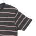 画像4: felco（フェルコ） S/S Crew Pocket Tee（S/SクルーポケットTシャツ）”CRESER STRIPE" / Deep Black-White×Burgundy Stripe（ダークブラック-ホワイト×バーガンディストライプ）