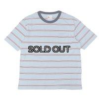 『OUTLET』felco（フェルコ） S/S Crew Pocket Tee（S/SクルーポケットTシャツ）”CRESER STRIPE" / L,Blue-White×Burgundy Stripe（ライトブルー-ホワイト×バーガンディストライプ）※XLサイズのみ