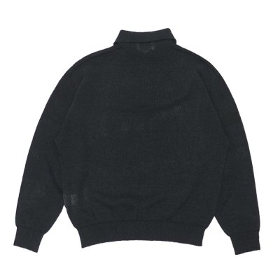 画像2: alvana（アルヴァナ）WASHI SKIPPER L/S KNIT（和紙スキッパーL/Sニット）/ Black（ブラック）