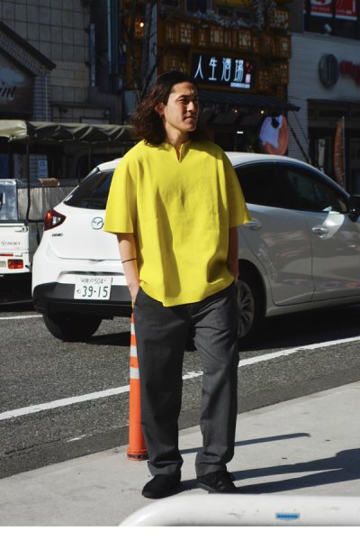 画像7: blurhms ROOTSTOCK（ブラームスルーツストック）Rough&Smooth Thermal Over-Neck（ラフ&スムースサーマルオーバーネックシャツ）/ Yellow（イエロー）