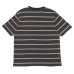 画像2: felco（フェルコ） S/S Crew Pocket Tee（S/SクルーポケットTシャツ）”CRESER STRIPE" / Deep Black-White×Burgundy Stripe（ダークブラック-ホワイト×バーガンディストライプ） (2)