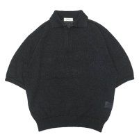 alvana（アルヴァナ）WASHI SKIPPER S/S KNIT（和紙スキッパーS/Sニット）/ Black（ブラック）