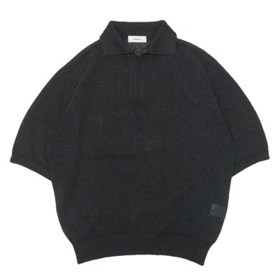 画像1: alvana（アルヴァナ）WASHI SKIPPER S/S KNIT（和紙スキッパーS/Sニット）/ Black（ブラック）