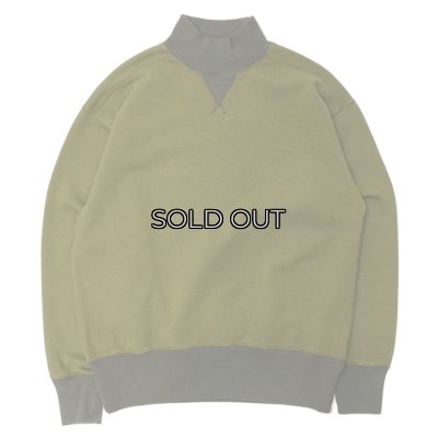 画像1: Nigel Cabourn（ナイジェルケーボン）HIGH NECK SHIRT（ハイネックシャツ）"TWO TONE" / Dark Green（ダークグリーン）