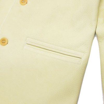 画像6: 【PointUp10%11/10迄】Y'2 LEATHER（ワイツーレザー）DEER SKIN ROUNDED HEM CAR COAT（ディアスキン カーコート）"Spring Edition" / Cream（クリーム）