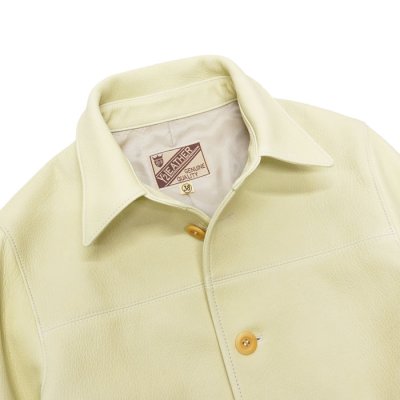 画像4: 【PointUp10%11/10迄】Y'2 LEATHER（ワイツーレザー）DEER SKIN ROUNDED HEM CAR COAT（ディアスキン カーコート）"Spring Edition" / Cream（クリーム）