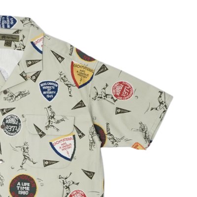 画像4: Nigel Cabourn(ナイジェル・ケーボン)OPEN COLLAR SHIRT(オープンカラーシャツ)"BB&CRIC" / Grey(グレー)※サイズ48のみ