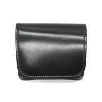 WILD SWANS（ワイルドスワンズ）CASA（カーサ）コンパクトウォレット/Black（ブラック）"シェルコードバン"×Black（ブラック）"サドルプルアップ"