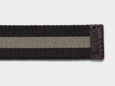 画像8: BEORMA(ベオーマ)W RING 25mm WEBBING BELT(ダブルリング25mmウェビングベルト)/ Brown×Beige(ブラウン×ベージュ)