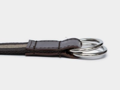 画像5: BEORMA(ベオーマ)W RING 25mm WEBBING BELT(ダブルリング25mmウェビングベルト)/ Black×Moss(ブラック×モスグリーン)