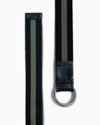 BEORMA（ベオーマ）W RING 25mm WEBBING BELT（ダブルリング25mmウェビングベルト）/ Black×Moss（ブラック×モスグリーン）