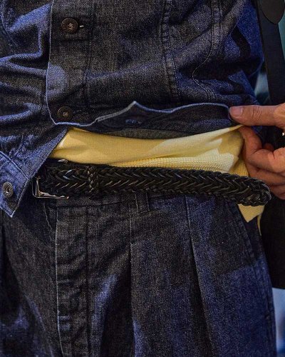 画像2: BEORMA（ベオーマ）34mm HERRINGBONE PLAITED BELT（34mmメッシュベルト）/ Black（ブラック）